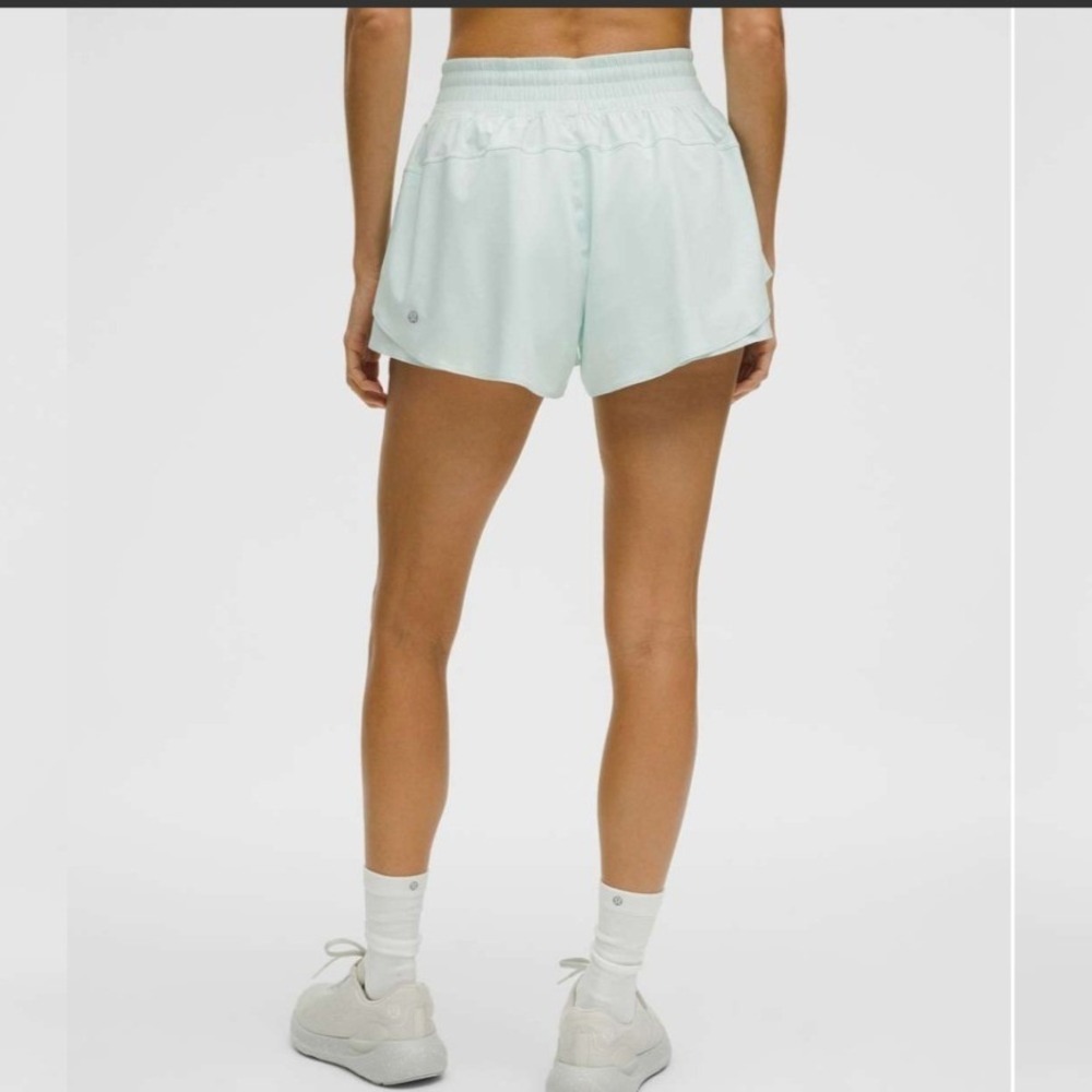 NEW Lululemon Track That High-Rise Lined Short 3" Large Mint Green LW7DENS